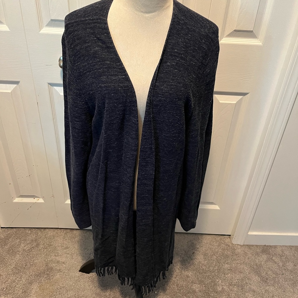 Talbots size 2X Navy Blue Women's Sweater with Fringe